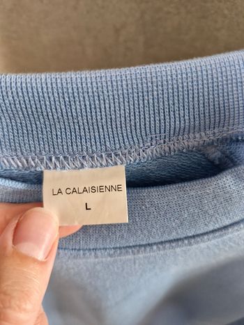 Used La Calaisienne Pull à col rond bleu clair en coton bike — image 4 of 9