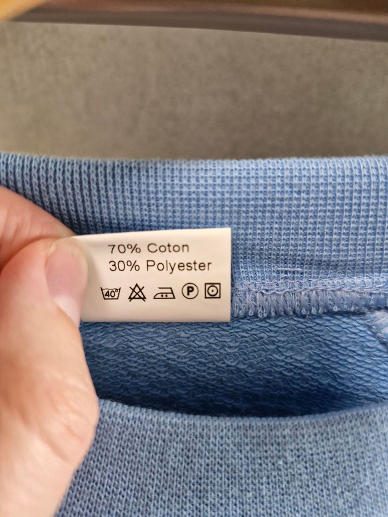 Used La Calaisienne Pull à col rond bleu clair en coton bike — image 5 of 9