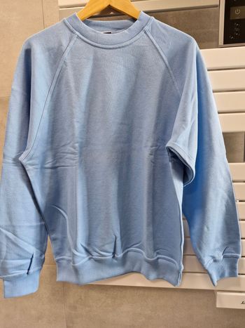 Used La Calaisienne Pull à col rond bleu clair en coton bike — image 2 of 9