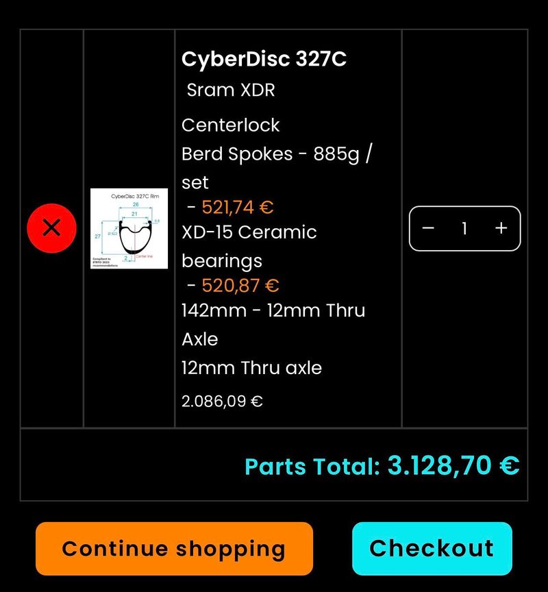 EXTRALITE cyberdisc37 Wheels d'occasion
