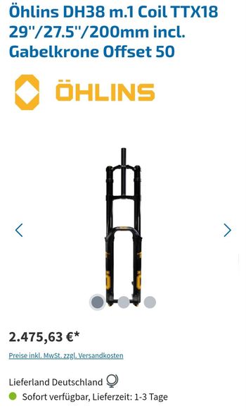 Öhlins, DH38 m.1 Coil TTX18 29'/27.5'/200