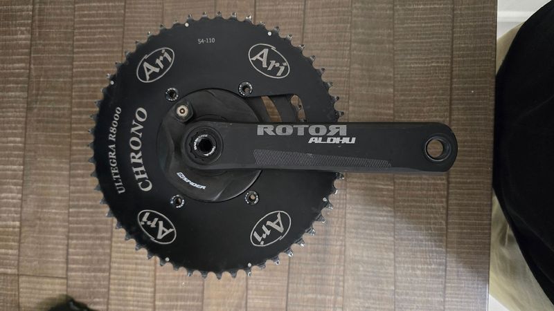 Used Rotor Aero Crankset with Powermeter Drivetrain & Pedals