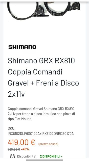 Tweedehands Shimano grx 2x11 810 Brakes