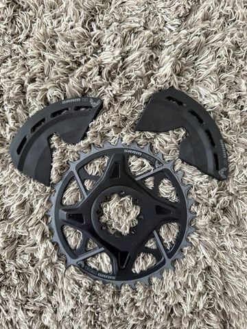 Brugt Sram Eagle X0 T-type kettingblad + guards 2026 Drivetrain & Pedals