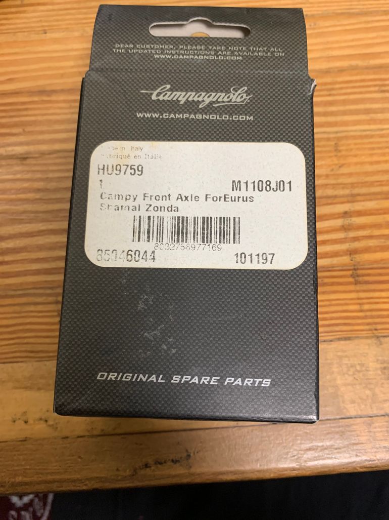 Used Campagnolo Front Axle For Eurus/Shamal/Zonda bike — image 2 of 3
