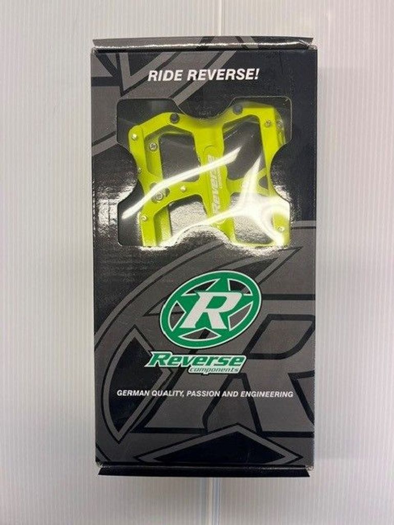 Used Reverse Components Escape Flat Pedals Neon-Yellow bike — image 2 of 2