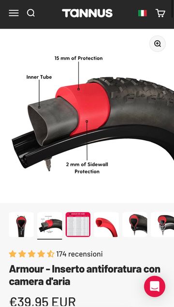 Brugt Tannus Armour Inserto antiforatura con camera d'aria 2026 Tyres & Tubes