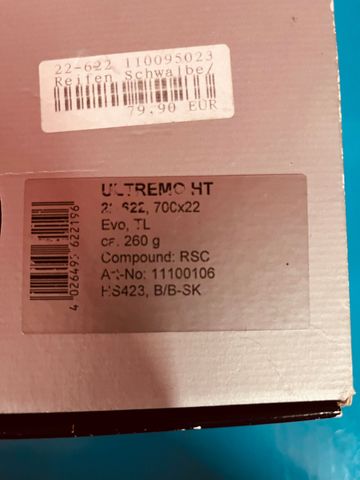 Brugt Schwalbe Evo Ultremo HT bike — billede 2 af 2