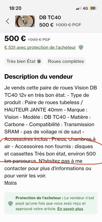 Used Vision DB TC40 bike — image 7 of 7
