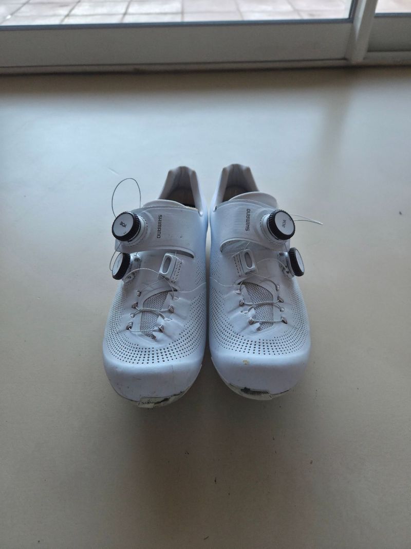 Shimano RC9 S-Phyre Blanc Large Cycling Shoes usato