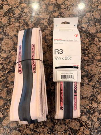 Used Bontrager R3 Hard-Case Lite Road Tire Pink Sidewall bike