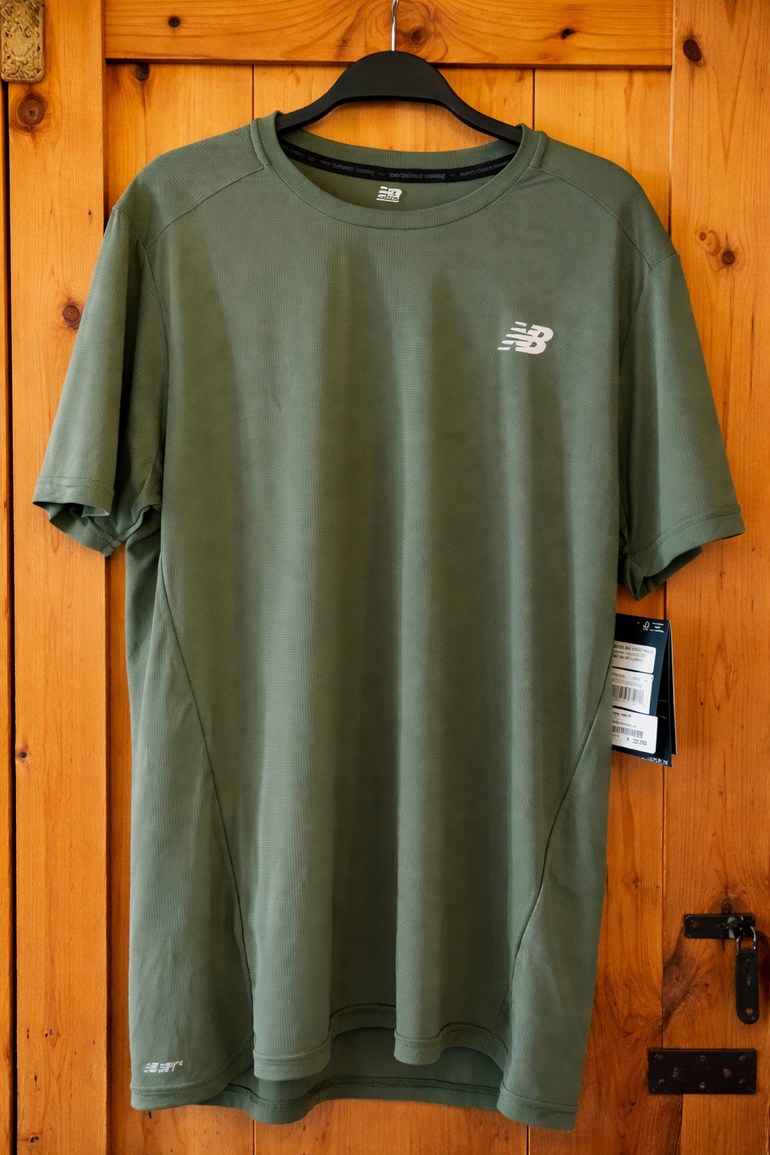 Used New Balance Olive Green Technical T-shirt bike — image 1 of 4