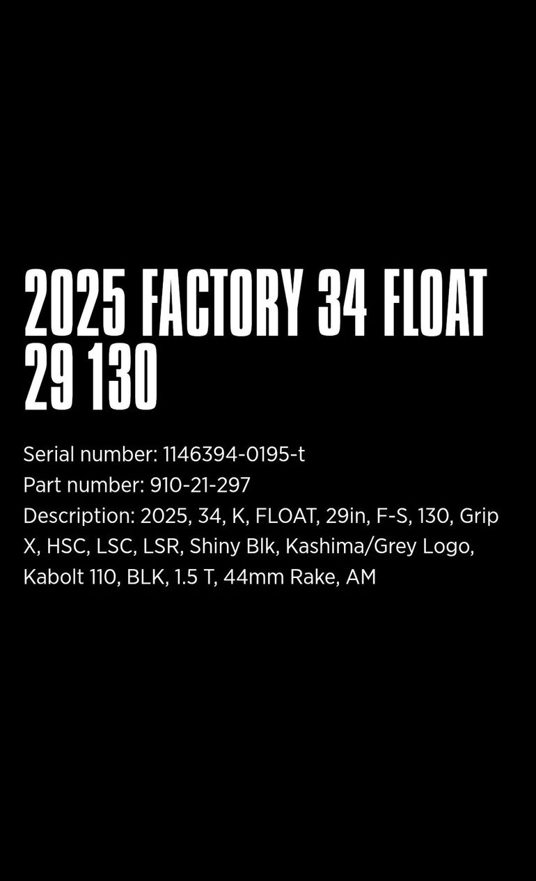 Used Fox 34 FACTORY 130 Grip X /26 2025 bike — image 11 of 11