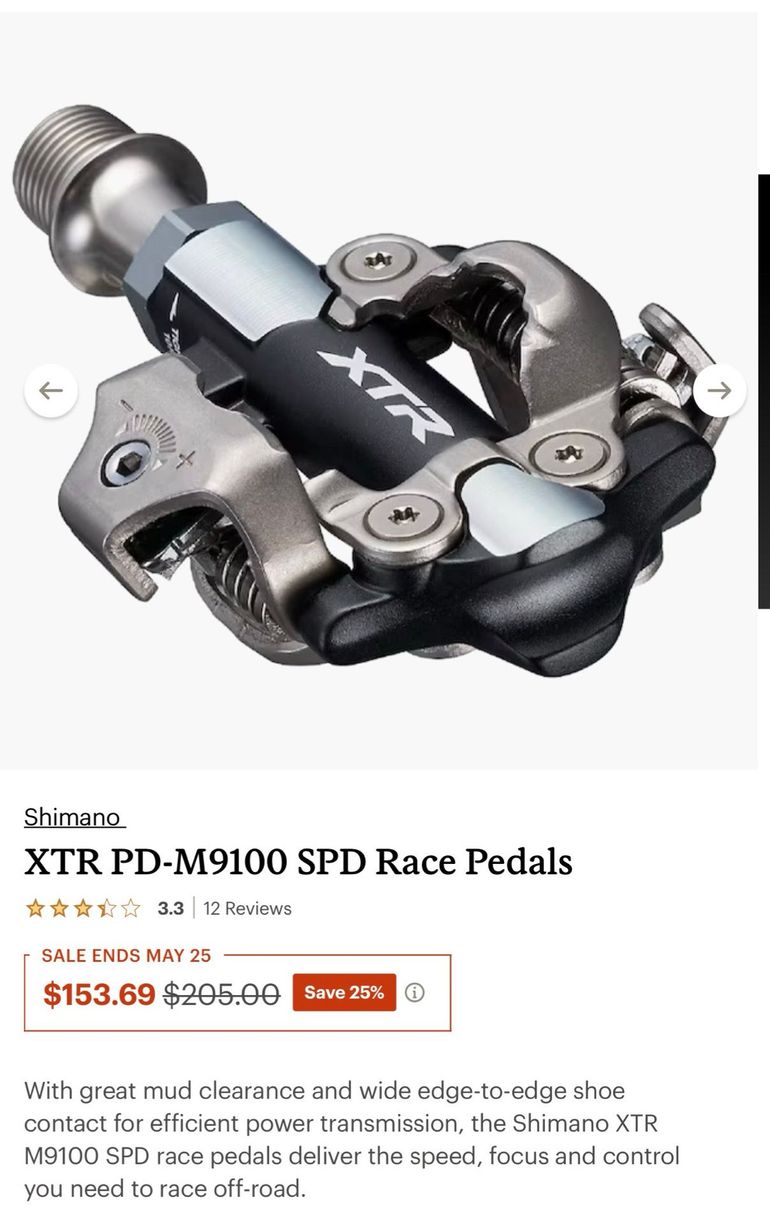Used Shimano XTR PD-M9100 SPD Race Pedals 2026 bike — image 6 of 6