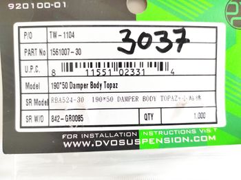 Used Dvo Topaz Damper Body Topaz 190x50MM - 1561007-30 bike — image 6 of 7