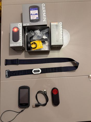 Used Garmin Edge 1040 GPS Cycling Computer + Varia rtl515 + hrm pro plus 2025 bike