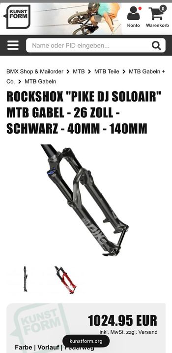 Used RockShox Pike DJ 26" 100mm Fork 2023 bike — image 13 of 14