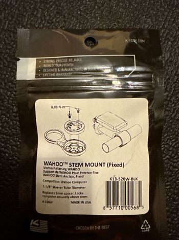 Used K-Edge Fixed Stem Mount for Wahoo 2026 bike — image 2 of 2
