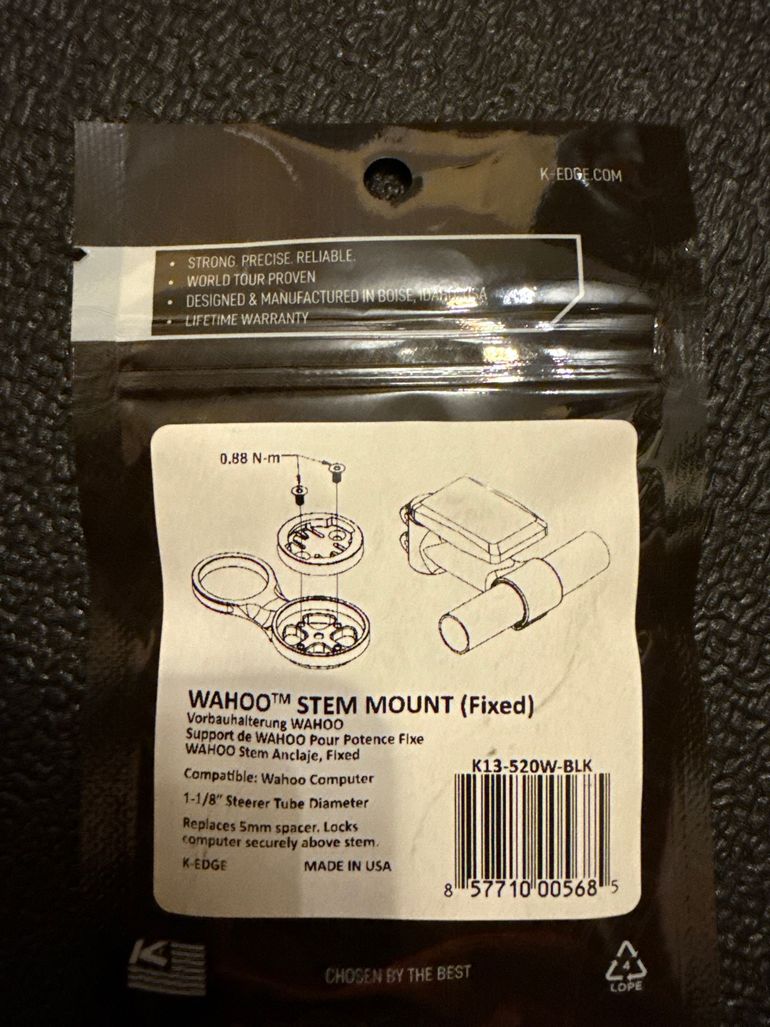 Used K-Edge Fixed Stem Mount for Wahoo 2026 bike — image 2 of 2