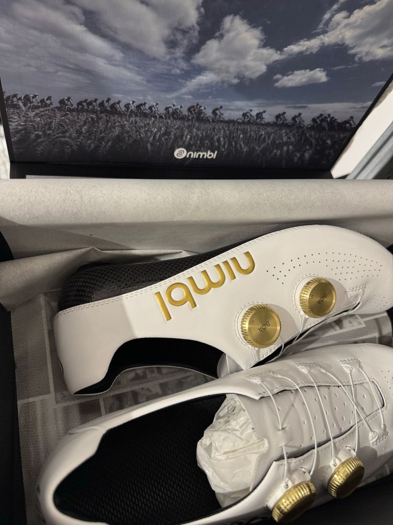 Used Nimbl Ultimate White Gold Cycling Shoes 2026 bike — image 7 of 7
