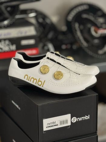 Used Nimbl Ultimate White Gold Cycling Shoes 2026 bike