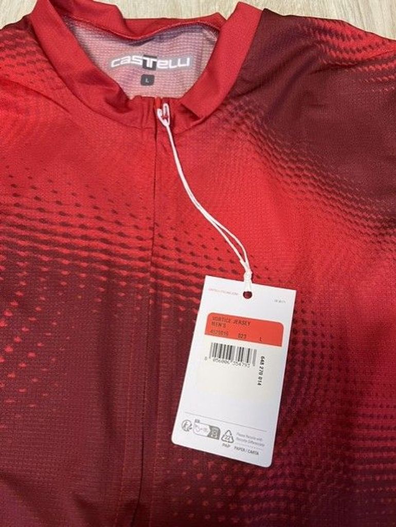 Used Castelli Vortice Red Cycling Jersey bike — image 5 of 6