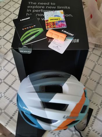 Used Limar Air Stratos 80s Matte Gray Orange Blue Helmet 2024 bike — image 4 of 5