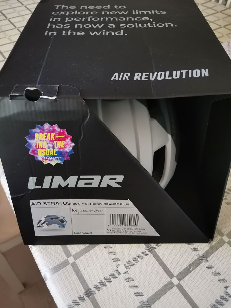 Used Limar Air Stratos 80s Matte Gray Orange Blue Helmet 2024 bike — image 5 of 5