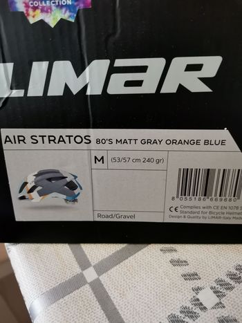 Used Limar Air Stratos 80s Matte Gray Orange Blue Helmet 2024 bike — image 2 of 5