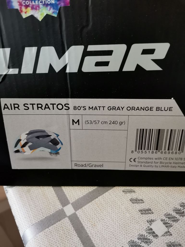 Used Limar Air Stratos 80s Matte Gray Orange Blue Helmet 2024 bike — image 2 of 5