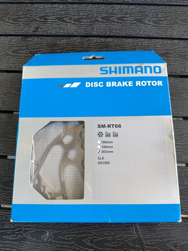 Used Shimano SM-RT66 6-Bolt Disc Brake Rotor 203mm bike — image 2 of 2
