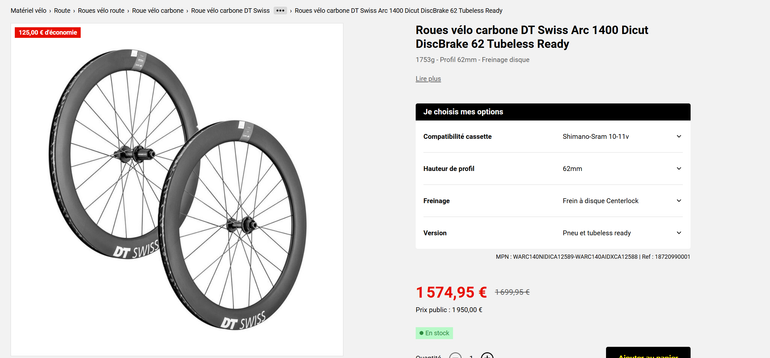 Used Dt Swiss ARC 1400 62mm Wheelset 2021 bike — image 3 of 3