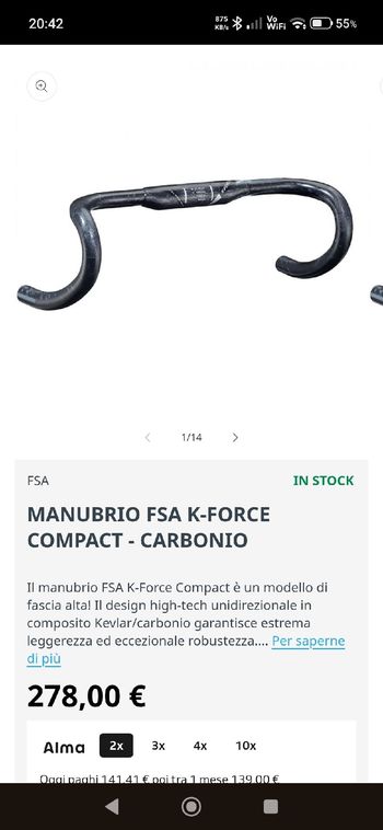 Used Fsa K-Force Compact Handlebar 400mm ø 31.8mm bike — image 12 of 12