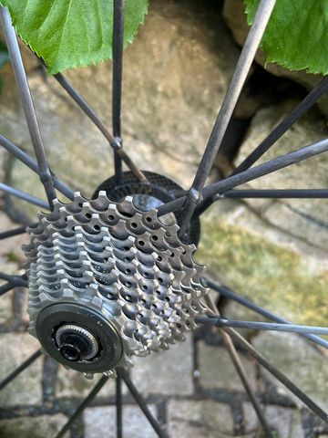 Tweedehands Lightweight Standard Sprint Tubular Wheelset with Campagnolo Cassette and Tune QR bike — afbeelding 4 van 20