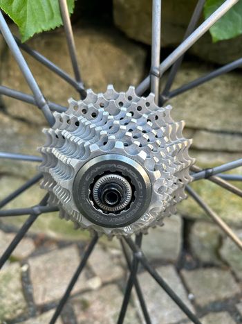 Used Lightweight Standard Sprint Tubular Wheelset with Campagnolo Cassette and Tune QR bike — image 3 of 20