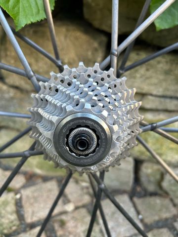 Tweedehands Lightweight Standard Sprint Tubular Wheelset with Campagnolo Cassette and Tune QR bike — afbeelding 3 van 20