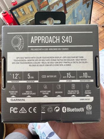 Used Garmin Approach S40 GPS Golf Watch bike — image 2 of 3