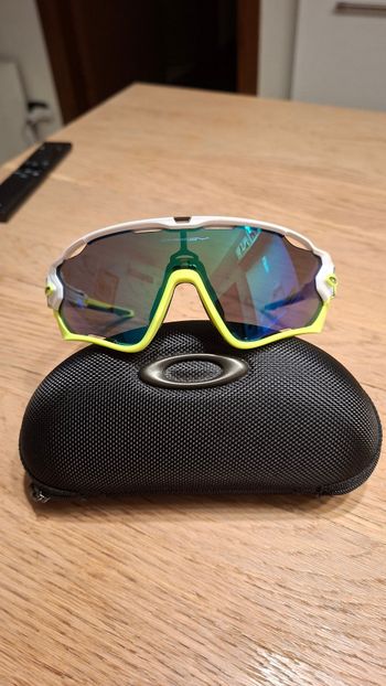 Used Oakley Jawbreaker Polished White lente Jade Iridium OO9290-03 121 bike