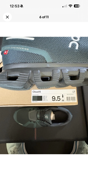 Used On Cloud Cloud 6 Unisex M9.5/W11 Evergreen-Black 2025 bike — image 4 of 7