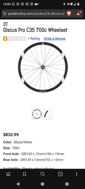 Used 3T Discus C35 Pro Wheelset bike — image 5 of 5