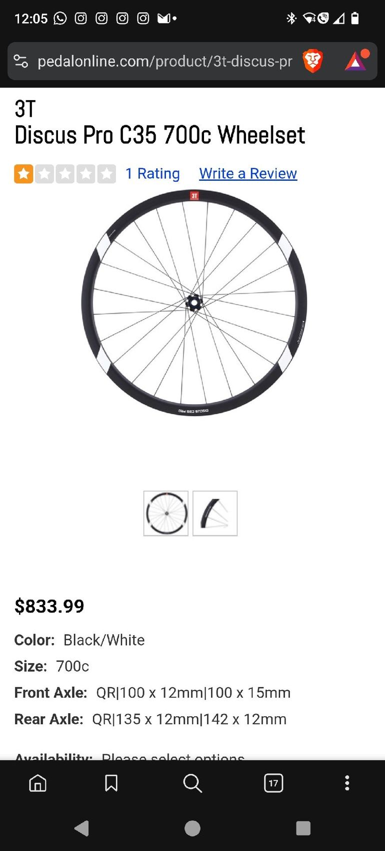 Used 3T Discus C35 Pro Wheelset bike — image 5 of 5