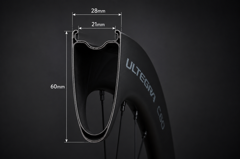 Used Shimano Ultegra WH-R8170 C60 Carbon Laufradsatz – Custom Decals bike — image 3 of 4