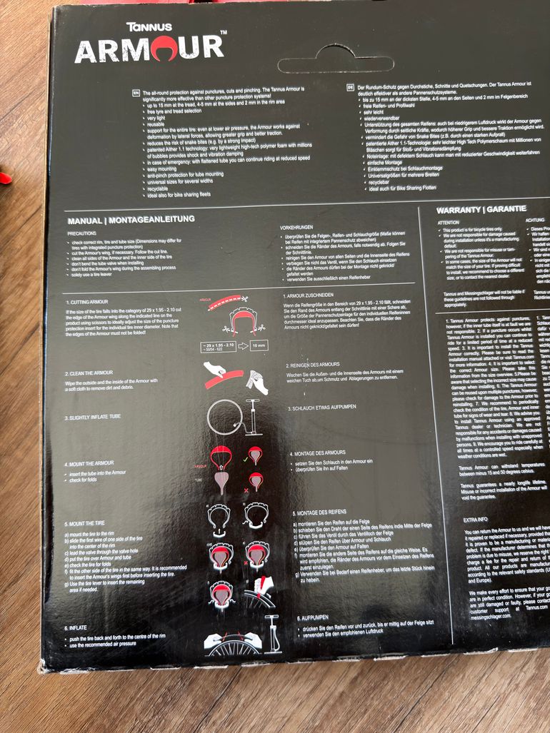 Used Tannus Armour Inserts Set of 2 pcs. New bike — image 4 of 6