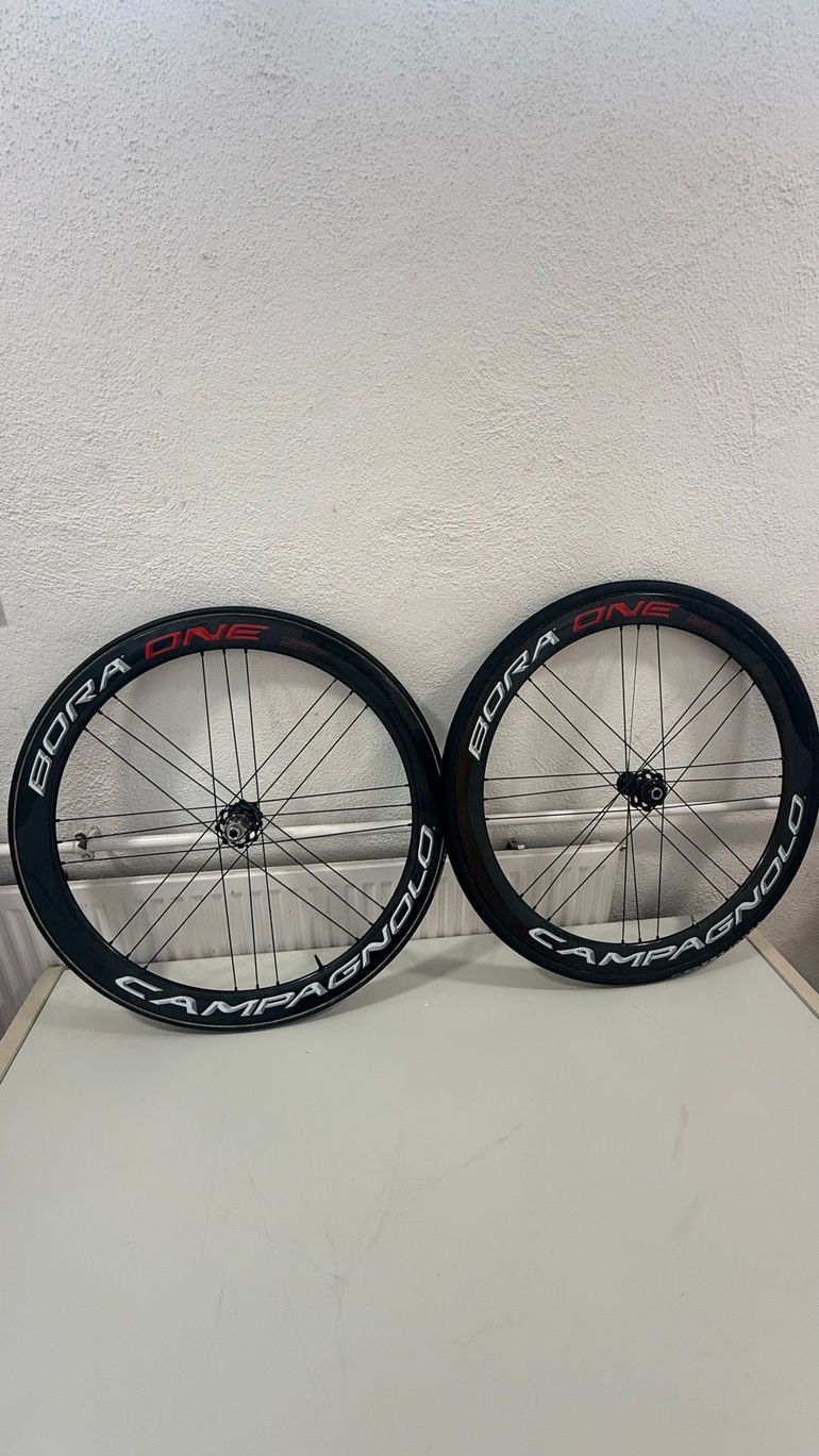 Used Campagnolo Bora One 50 Tubular Wheelset ceramic bearings 2025 bike — image 1 of 7