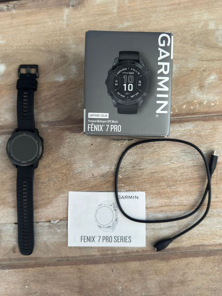 Used Garmin Fenix 7 Pro Sapphire Solar 47mm Graphite 2024 bike — image 1 of 8