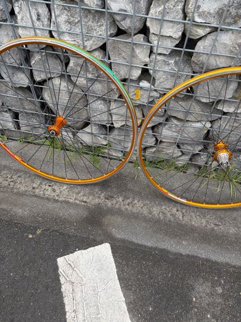 Used Tune Mag Wheelset Mavic Open Pro Coda Orange 28” Race Retro 2000 bike — image 4 of 4