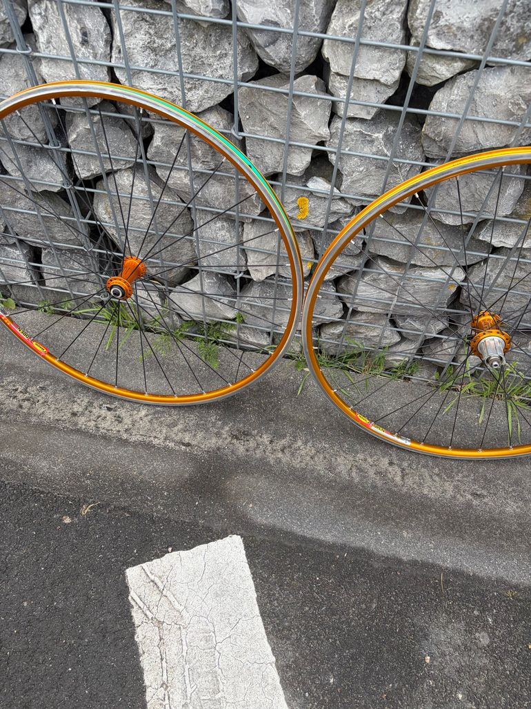 Used Tune Mag Wheelset Mavic Open Pro Coda Orange 28” Race Retro 2000 bike — image 4 of 4