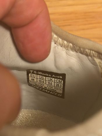 Used Specialized S-Works Ares Road Shoes White Size 44 bike — image 4 of 6
