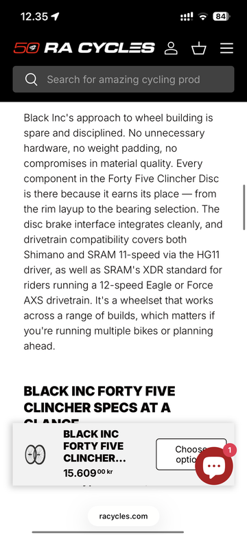 Used Black Inc 45C Wheelset 2026 bike — image 6 of 7
