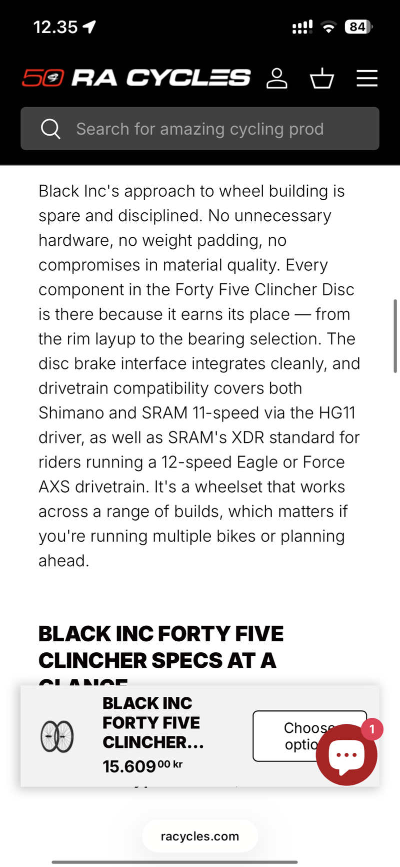 Used Black Inc 45C Wheelset 2026 bike — image 6 of 7